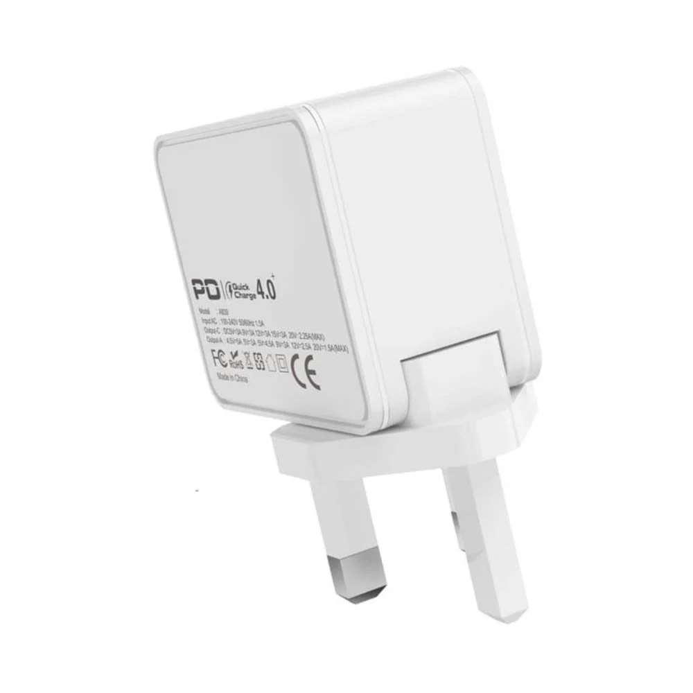 Aspor PD+QC 3.0 Fast USB Wall Charger White - Image 5