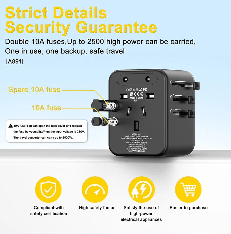 Aspor A891 Universal Travel Adaptor - Image 2