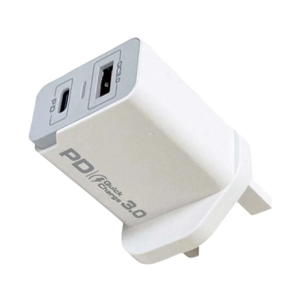 Aspor 20W PD wall charger with USB-A port White - Image 2