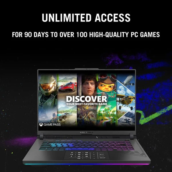 ASUS ROG Strix G614JVR-I9161G Gaming Laptop, Intel 14th Gen i9-14900, 16GB RAM, 1TB SSD, RTX 4060 8GB, 16 WUXGA, Windows 11 Home, Eclipse Grey - Image 2