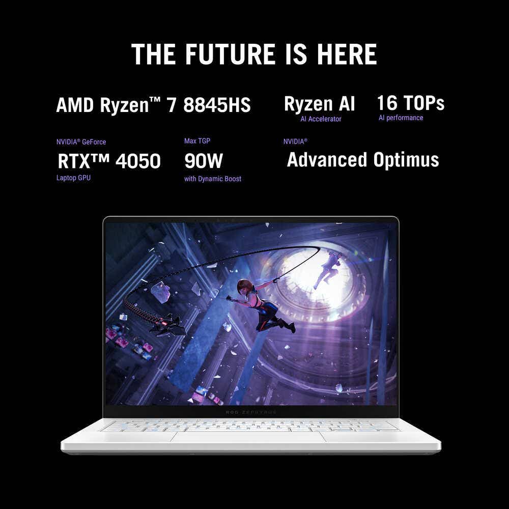 ASUS ROG Zephyrus GA403UU-OLED7132W Gaming Laptop, AMD R7-8000 R7-8845HS, 32GB RAM, 1TB SSD, RTX 4050 6GB, 14 3K OLED, Windows 11 Home, Platinum White - Image 7