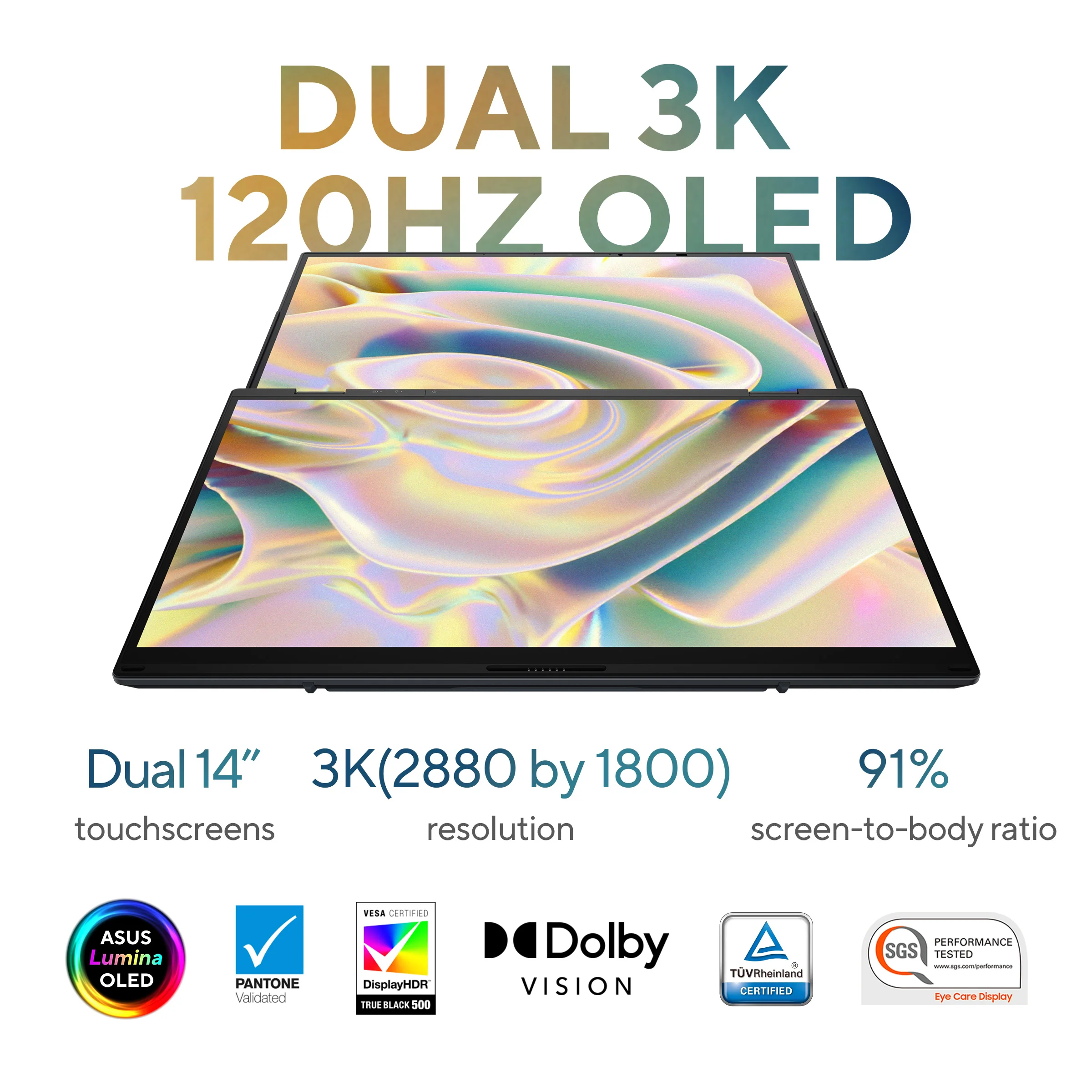 ASUS Zenbook Duo Laptop Intel Core Ultra 7-255H, 32GB LPDDR5X, 1TB SSD, 14-inch 16:10 Touch OLED Display, Windows 11 Home, Inkwell Gray, UX8406CA-OLED7 (2025) - Image 3