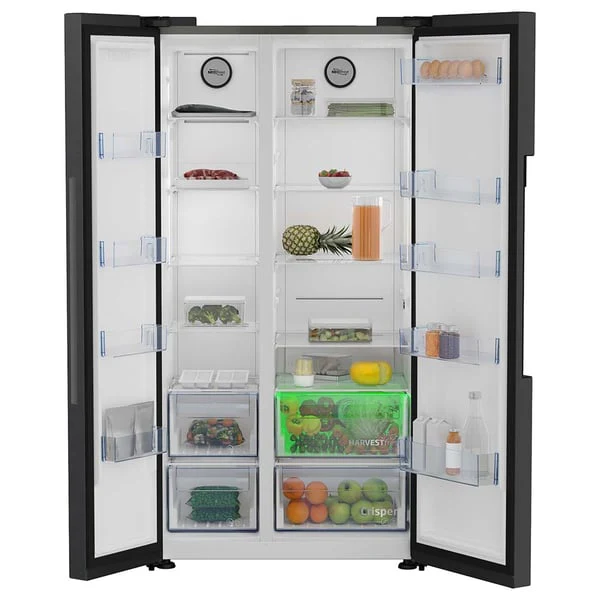 Beko Double Door Refrigerator, 635 Ltrs, 1 Year Warranty, Prepainted Dark Inox, GNE741PP - Image 3