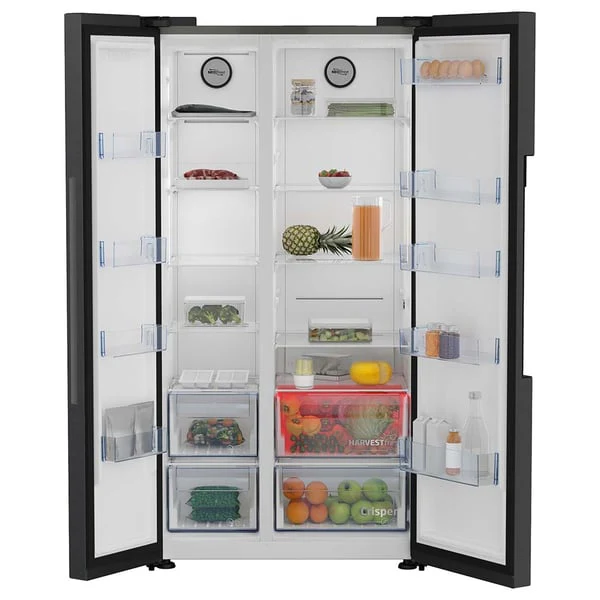 Beko Double Door Refrigerator, 635 Ltrs, 1 Year Warranty, Prepainted Dark Inox, GNE741PP - Image 4