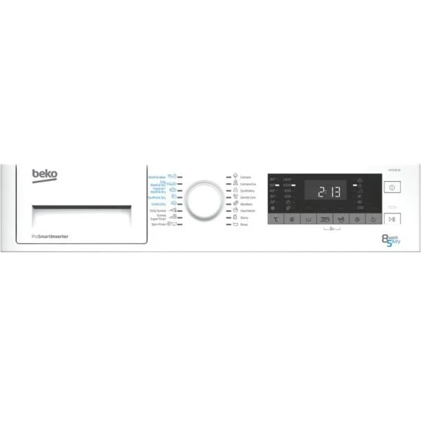 BEKO  HITV8733  BI  WASHER, 8kg/5kg Washer/Dryer bi, 1400 RPM, Stainless Steel, Knob Control, 220-240 Volts, 50-60 Hz, 8kg/5kg Washer/Dryer bi, Turkey, white - Image 2