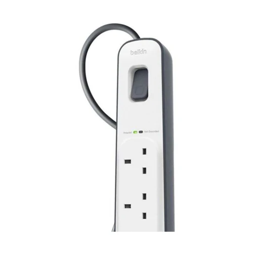 Belkin 4 Way/4 Plug Surge Protection Extension Lead Strip White - Image 3