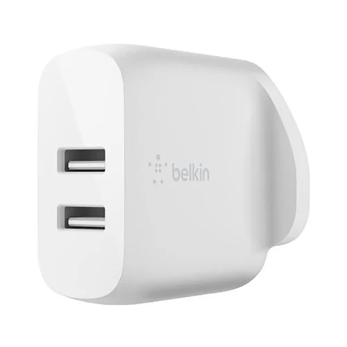 Belkin Boost Charge Dual USB-A Wall Charger With Lightning To USB-A Cable White - Image 2