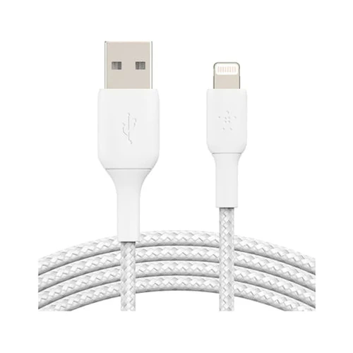 Belkin Braided USB-A to Lightning Cable 3M White - Image 2