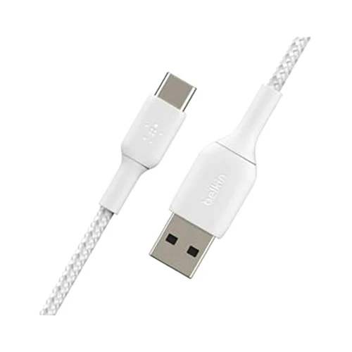 Belkin Braided USB-C To USB A Cable 1m White - Image 3