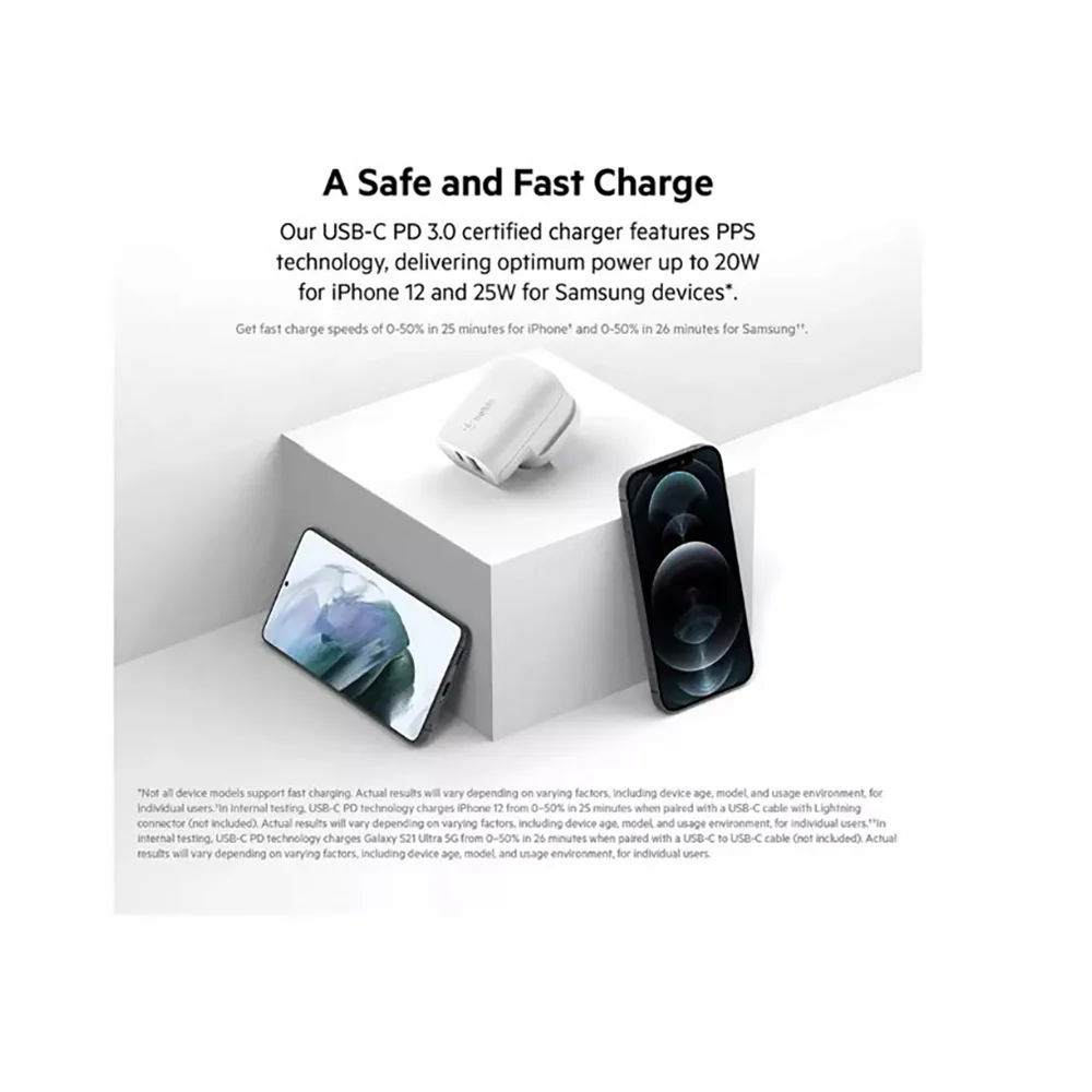 Belkin 35W Dual Port Wall Phone Charger White - Image 3