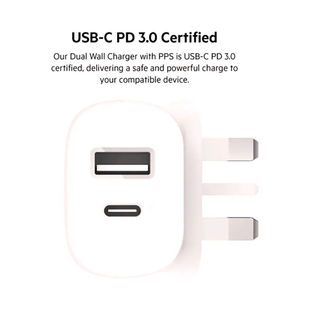 Belkin 35W Dual Port Wall Phone Charger White - Image 4