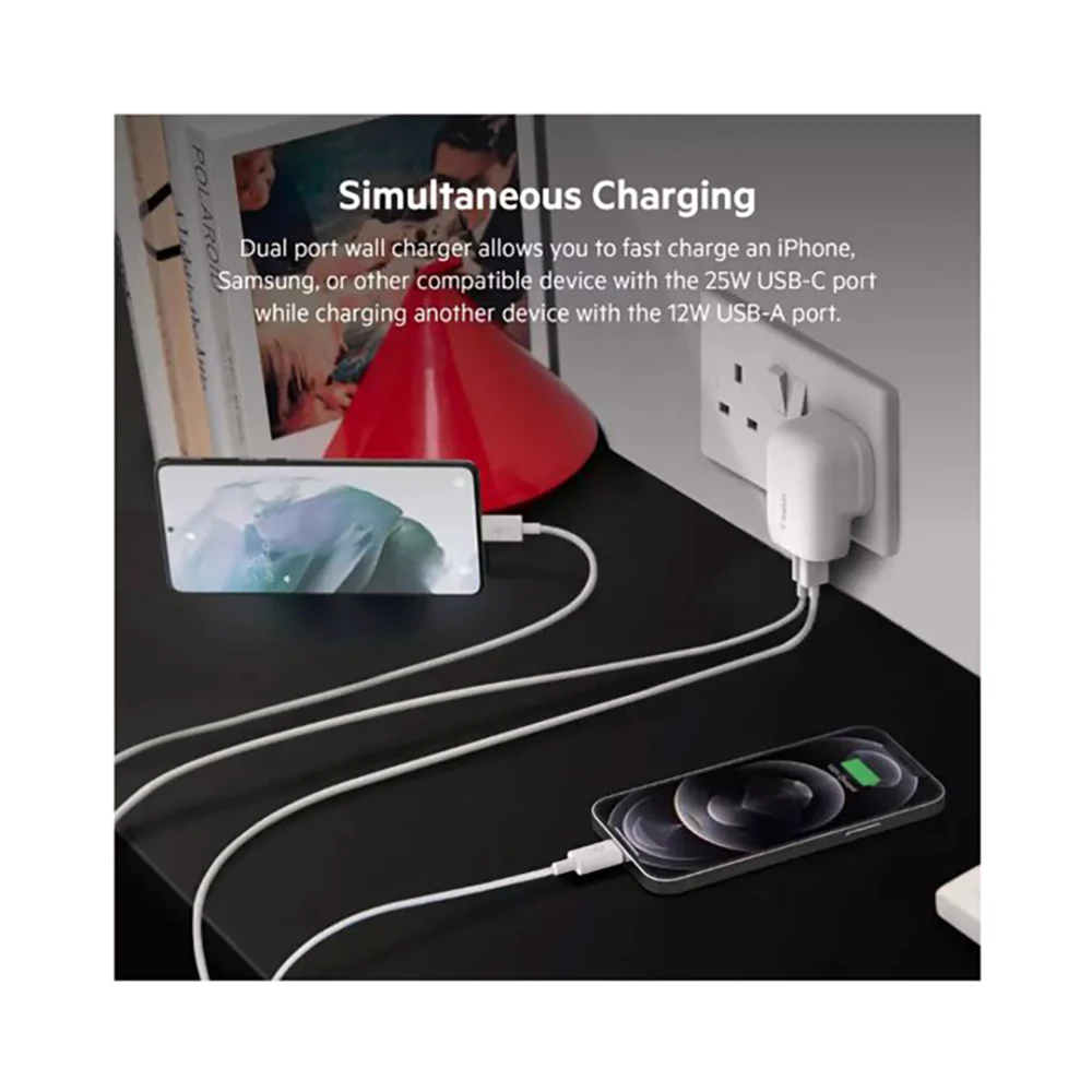 Belkin 35W Dual Port Wall Phone Charger White - Image 5