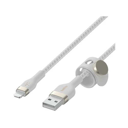 Belkin Silicone Braided USB-A to Lightning Cable White - Image 3