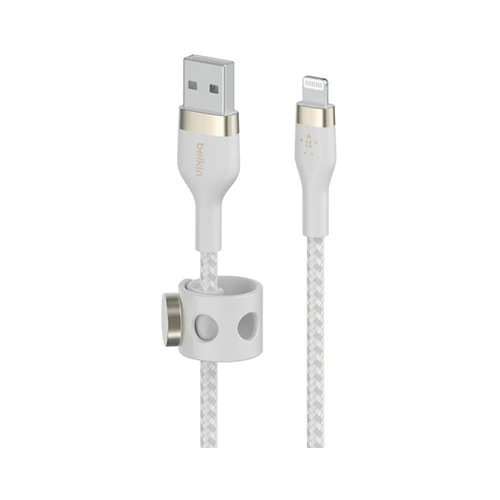 Belkin Silicone Braided USB-A to Lightning Cable White - Image 4