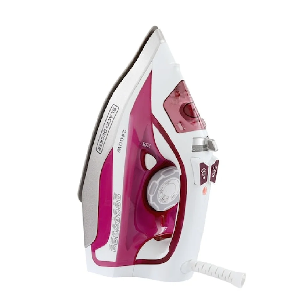 Black + Decker 2400W Steam Iron with Auto Shutoff and Ceramic Soleplate Magenta X2400-B5 - Image 3
