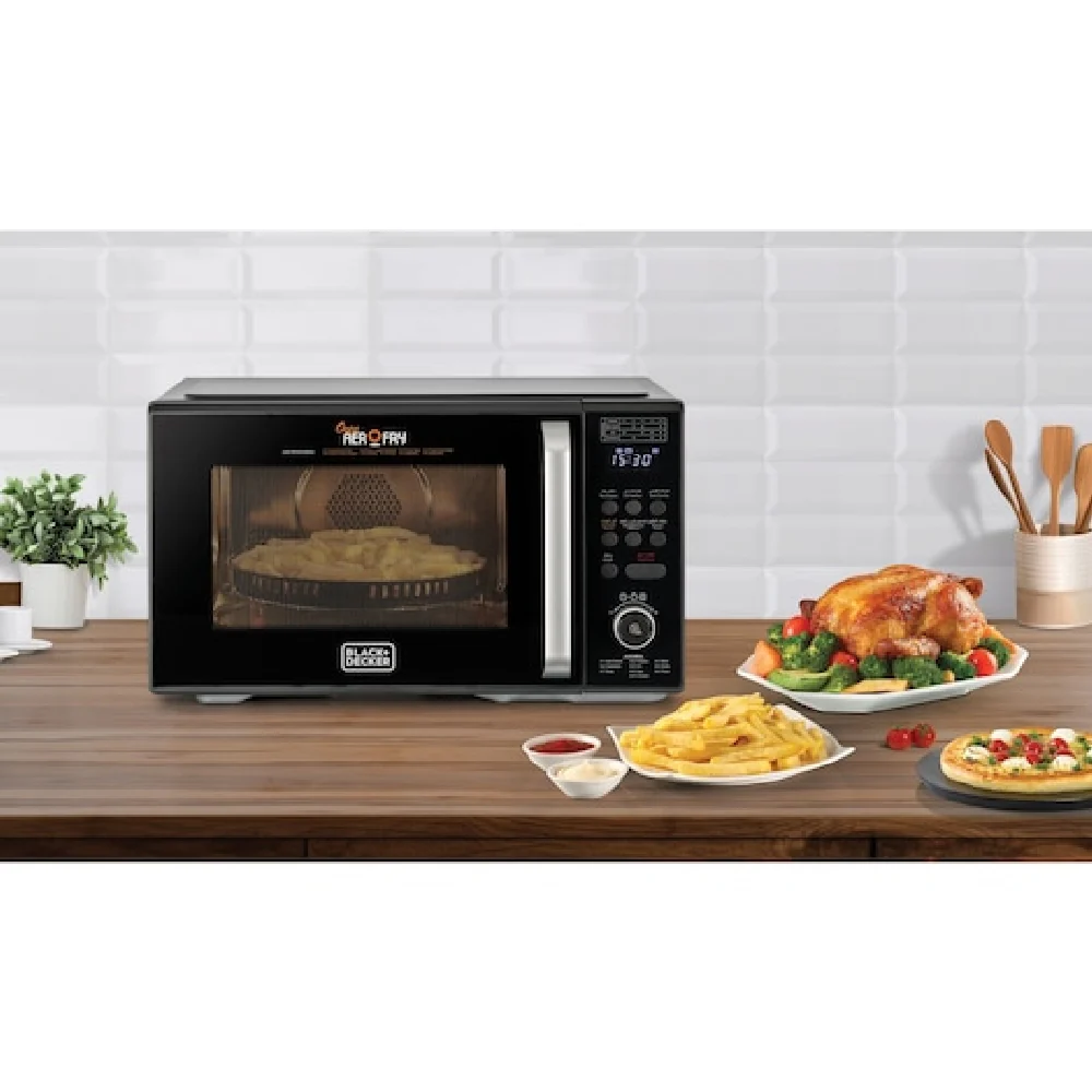 Black + Decker 4-in-1 Digital Microwave Oven with Air Fryer, Grill & Convection, 29L, Black - MZAF2910-B5, by Black + Decker - Image 7