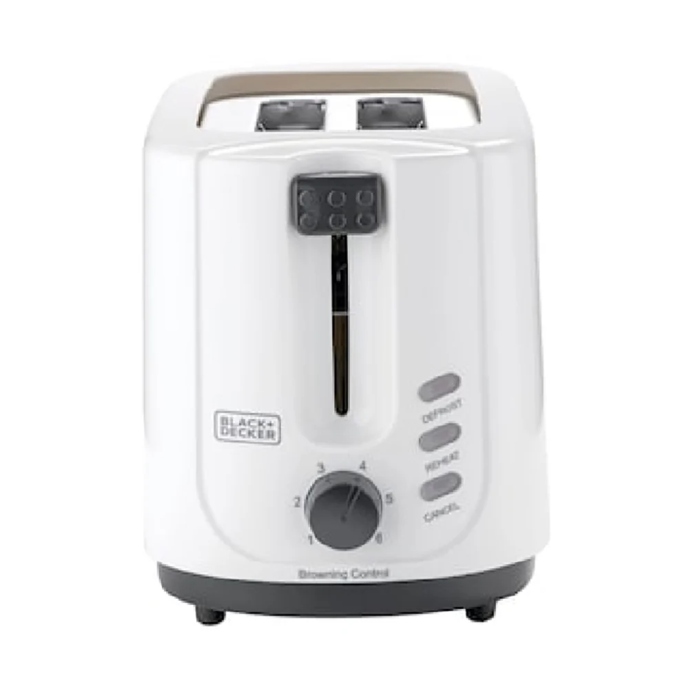 Black + Decker 750W 2 Slice Cool Touch Bread Toaster, White - ET125-B5 - Image 2