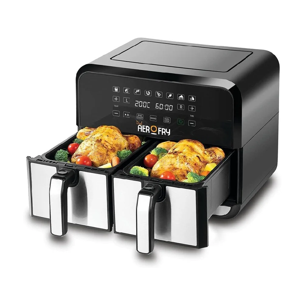 Black + Decker Digital Dual Zone Air Fryer 1700W 4L+4L Capacity With Rapid Hot Air Circulation For Frying, Grilling, Broiling, Roasting, and Baking DZAF1700-B5 - Image 6