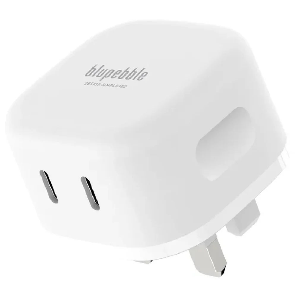 Blupebble 2-Port PD Gan Fast Charger Plug 45W White - Image 2