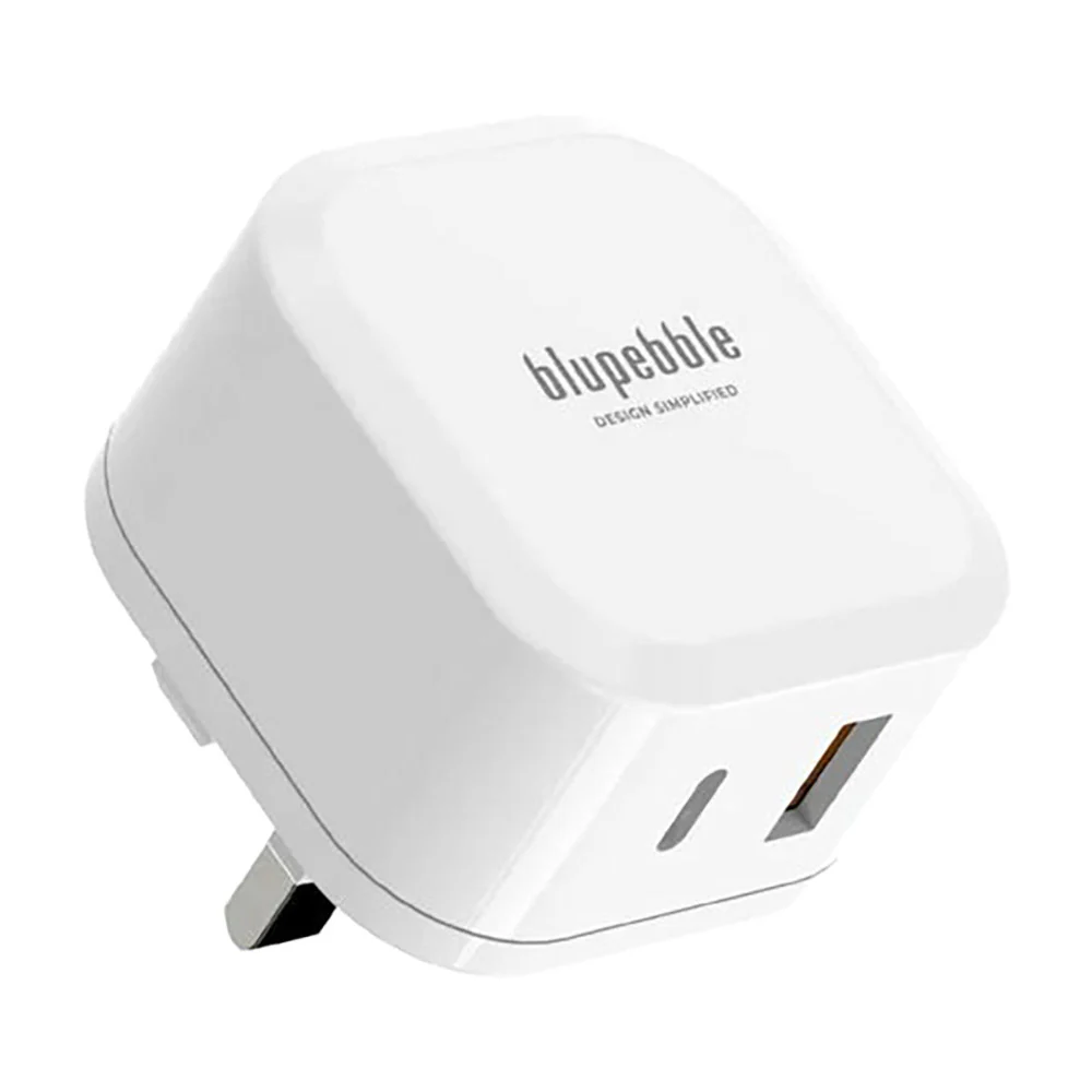 Blupebble 2-Port PD Gan Fast Charger Plug 65W White