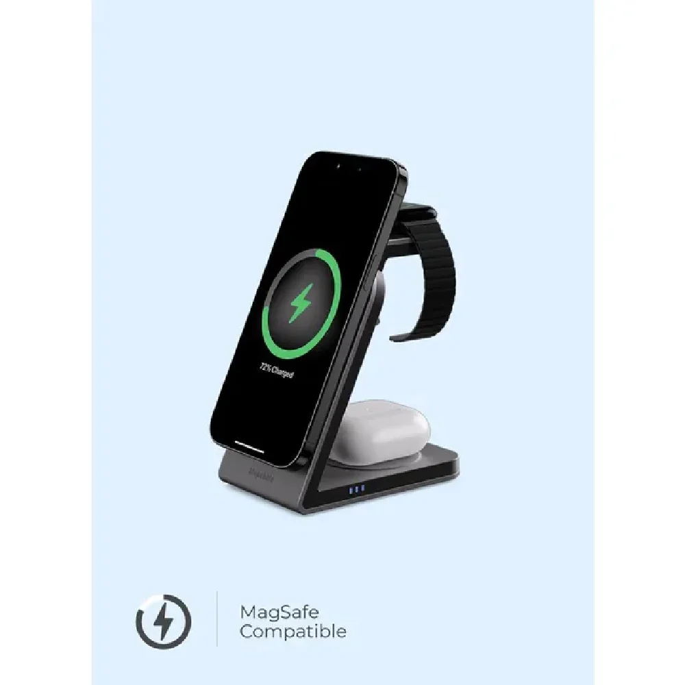 Blupebble 3-in-1 MagSafe Charging Stand Space Grey - Image 2