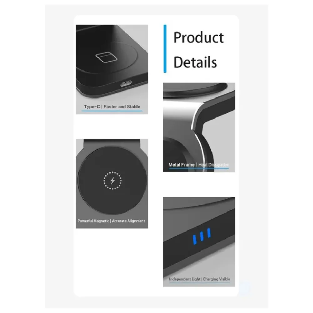 Blupebble 3-in-1 MagSafe Charging Stand Space Grey - Image 5