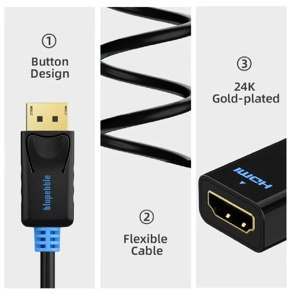 Blupebble Displayport To Hdmi Adapter Black - Image 7