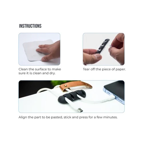 Blupebble Anchor Four Desk Tidy Organizer Cable Clip Set - Image 3