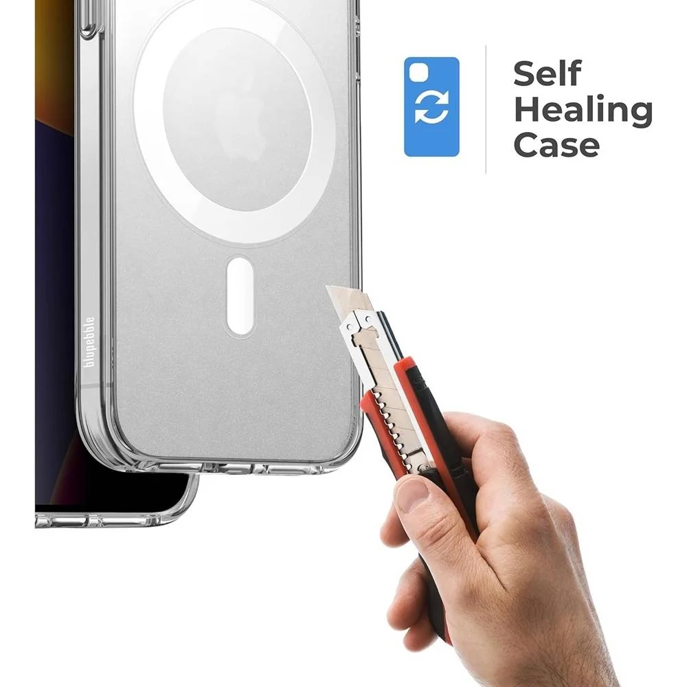 Blupebble Magsafe Safety Phone Case Crystal Clear for Apple Iphone 15 Pro Max - Image 4