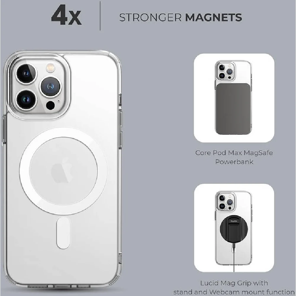 Blupebble Magsafe Safety Phone Case Crystal Clear for Apple Iphone 15 Pro Max - Image 5