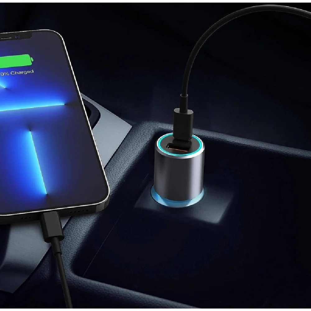 Blupebble NaviPower Fast Car Charger with 2 Ports 53W Grey - Image 5