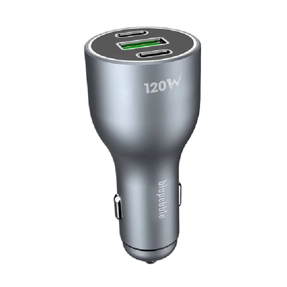 Blupebble NaviPower Fast Car Charger with 3 Ports 120W Grey - Image 2