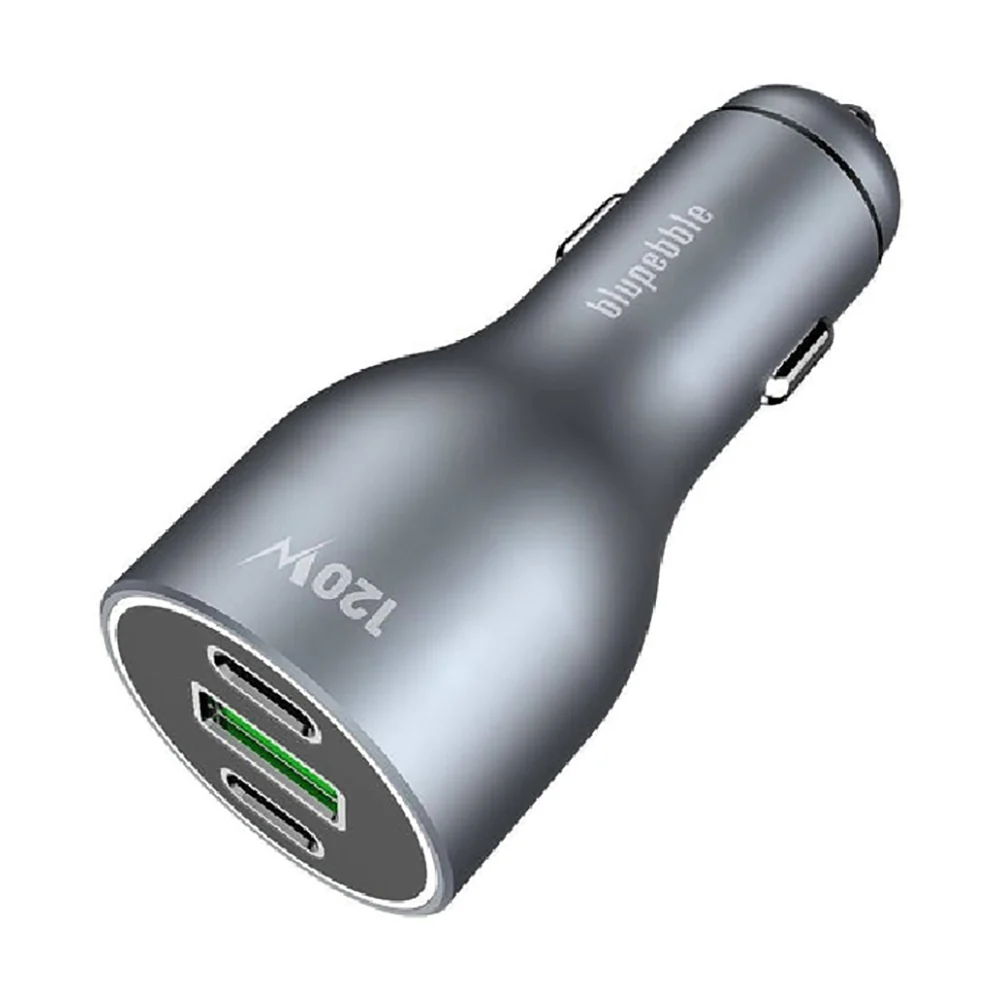 Blupebble NaviPower Fast Car Charger with 3 Ports 120W Grey - Image 3