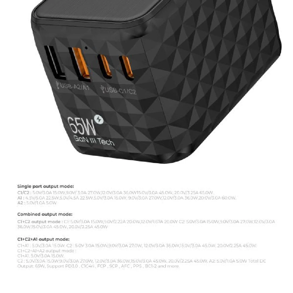 Blupebble Passport 2.1 World Travel Adapter Black - Image 4