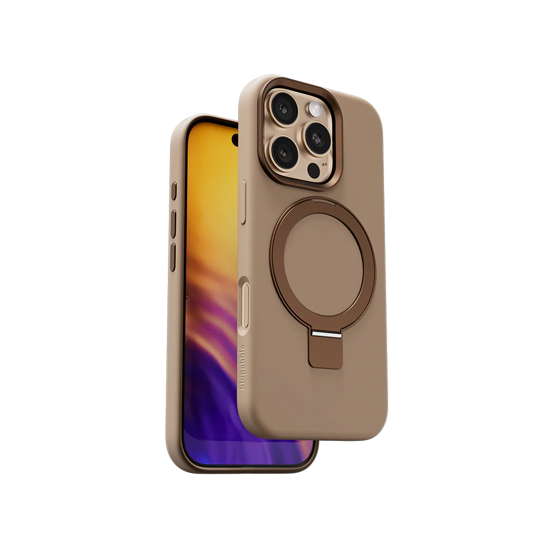 Blupebble RingFlex Case Foldable Kickstand with MagSafe for iPhone 16 Pro 6.3-inch, Rose Gold