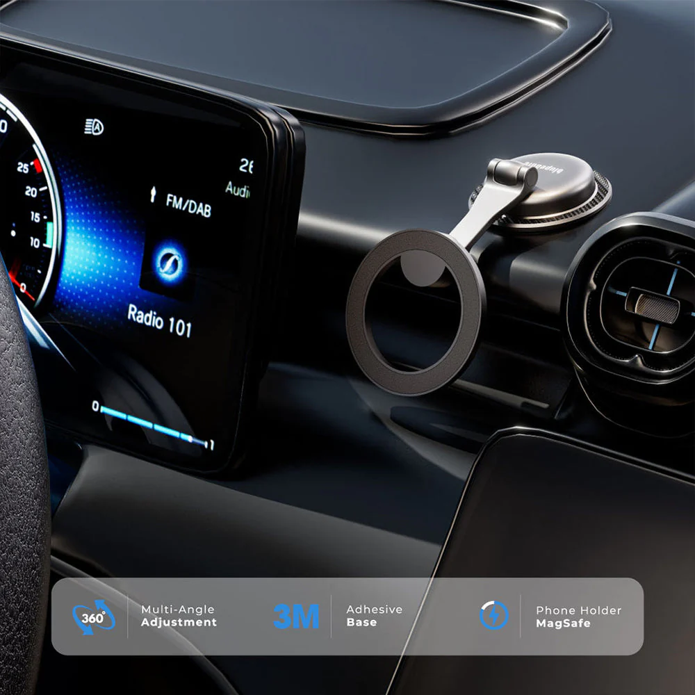 Blupebble Road Magnetic Versatile Mount with MagSafe 360° Rotation Phone Holder, Black - Image 5