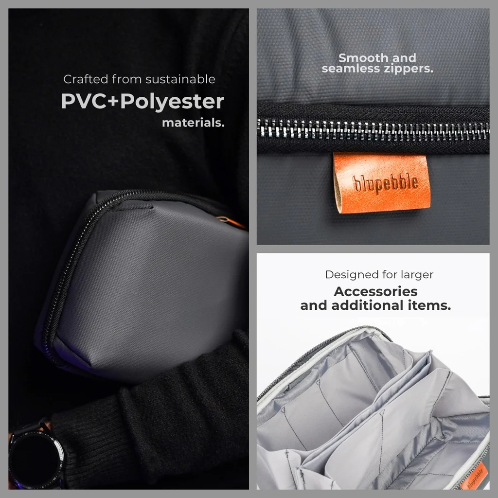 Blupebble Urban Pebble Gear Storage Bag, Dark Grey - Image 6