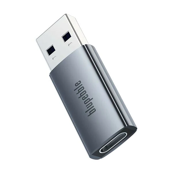 BluPebble USB-A 3.2 to USB-C OTG Adapter Grey