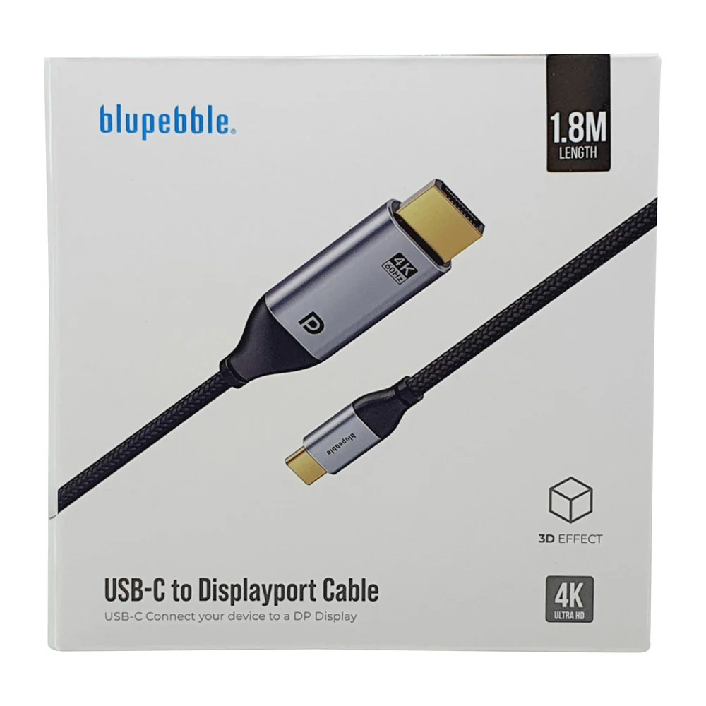 Blupebble USB-C to Display 4K Cable 1.8M Grey