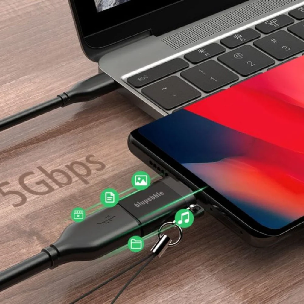 Blupebble USB C to USB 3.0 OTG Adapter Grey - Image 3