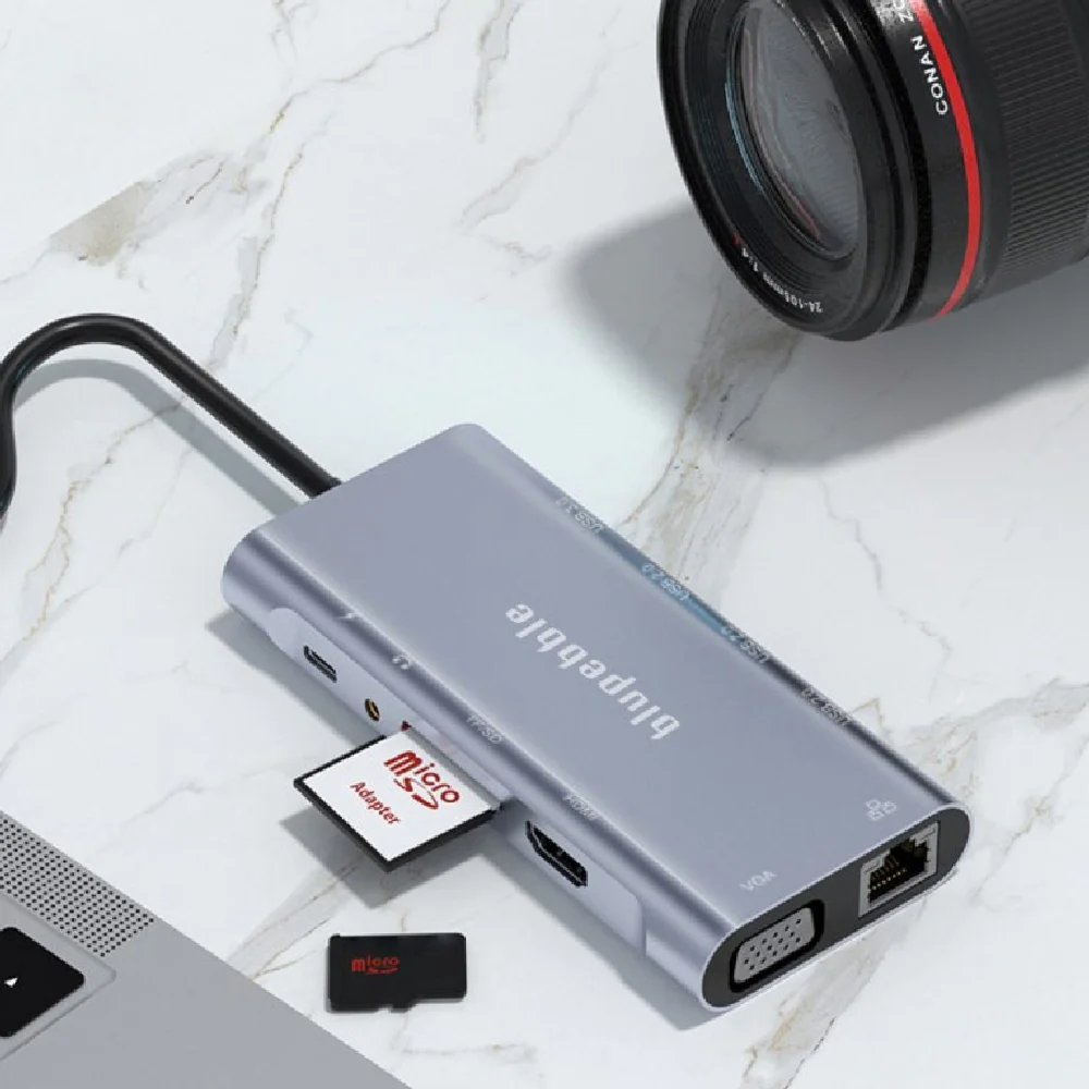 Blupebble C11 11-In-1 Aluminum Multiport Hub Grey - Image 5