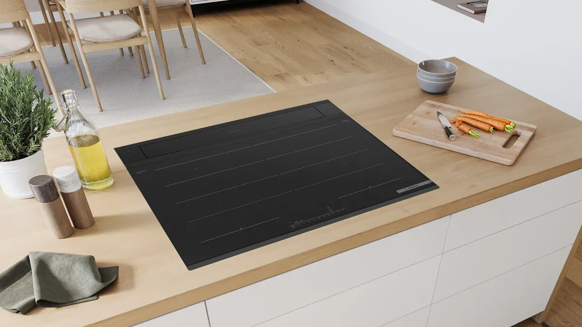 Bosch Series 8 downdraft hood 80 cm clear glass, Black, DDW88MM60B - Image 4