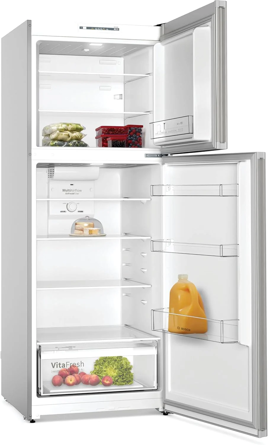 Bosch Series 4 Free Standing Top Mount Refrigerator 485L, Stainless Steel – KDN55NLE0M - Image 2