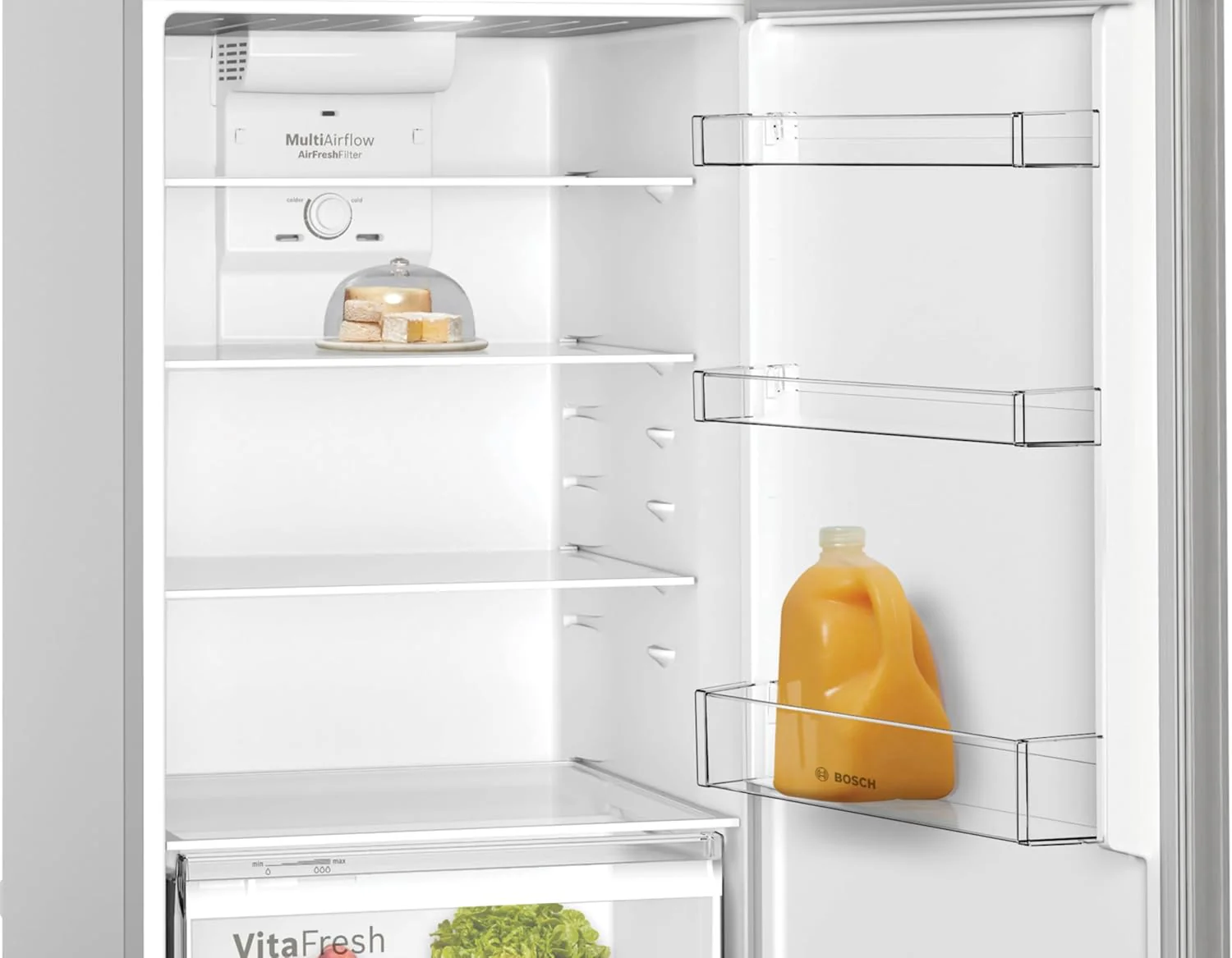 Bosch Series 4 Free Standing Top Mount Refrigerator 485L, Stainless Steel – KDN55NLE0M - Image 4