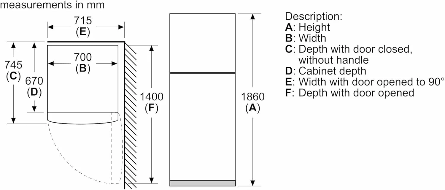 Bosch Series 4 Free Standing Top Mount Refrigerator 485L, Stainless Steel – KDN55NLE0M - Image 6