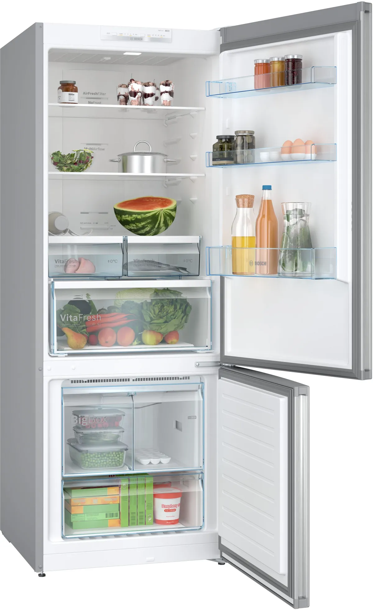 Bosch Series 4 Free Standing Bottom Refrigerator, 480L, Stainless Steel – KGN55VLE0M - Image 2