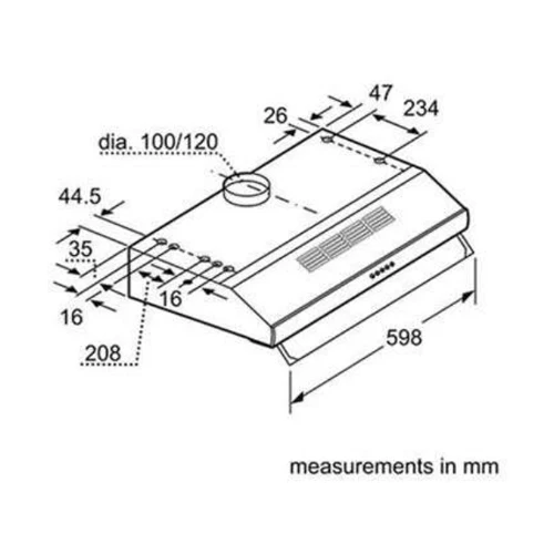Bosch Series 4 Built-Under Cooker Hood Silver DHU665CGB - Image 2