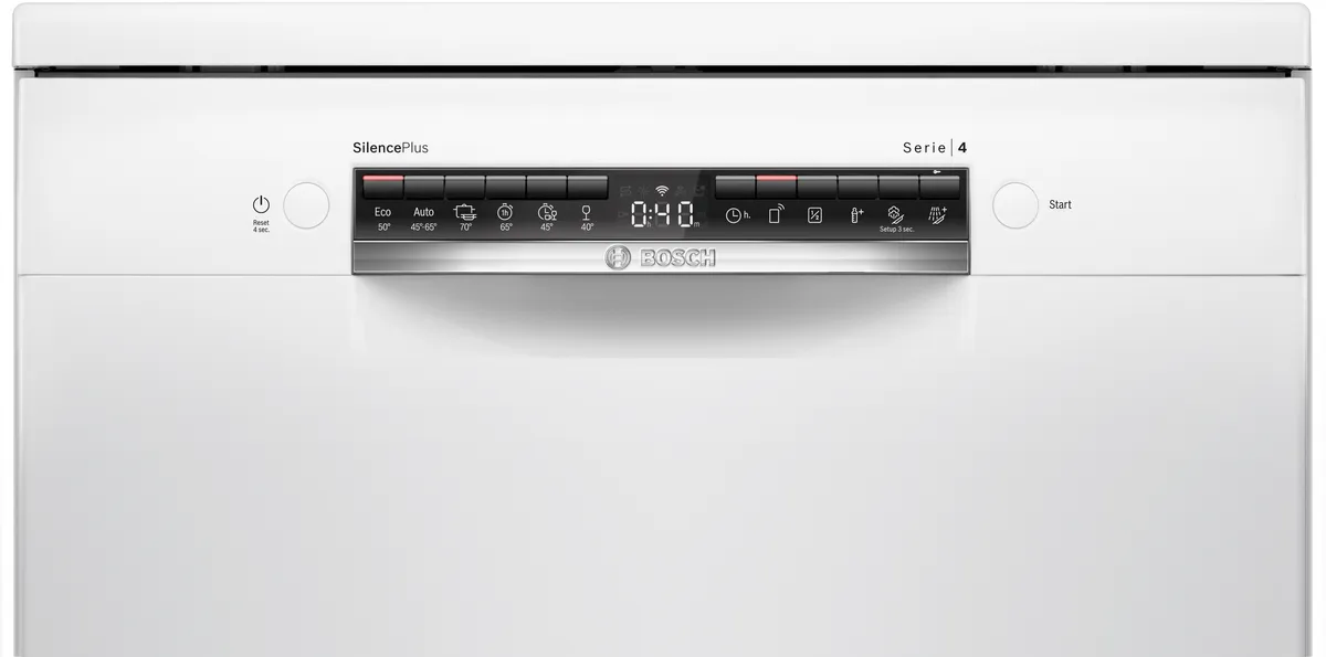 Bosch Series 4 Free Standing Dishwasher, 14 Place Setting, White, SMS4HMW65M - Image 3