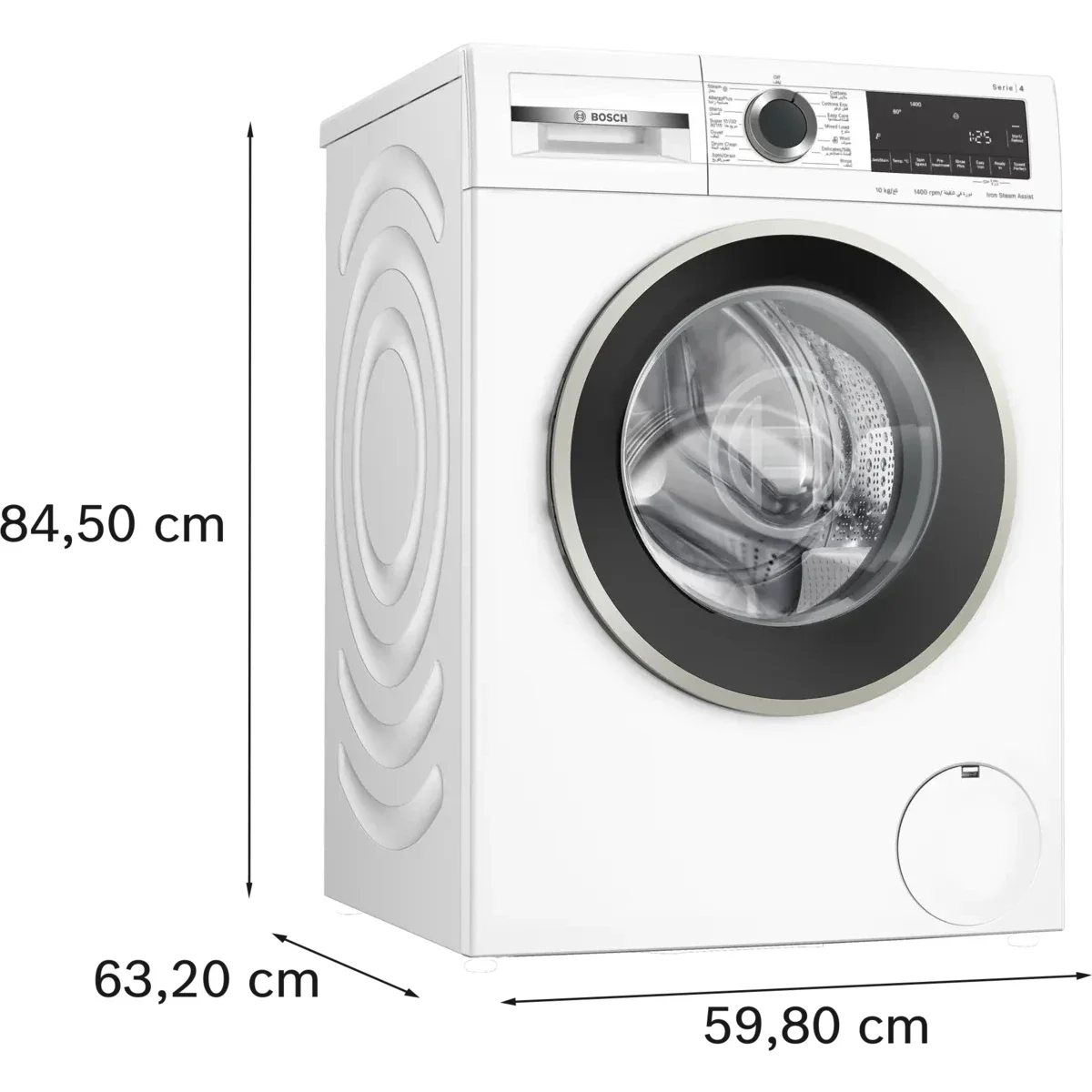 Bosch Series 4 Front Load Washing Machine, 10KG, 1400 RPM, White, WGA25400GC - Image 3