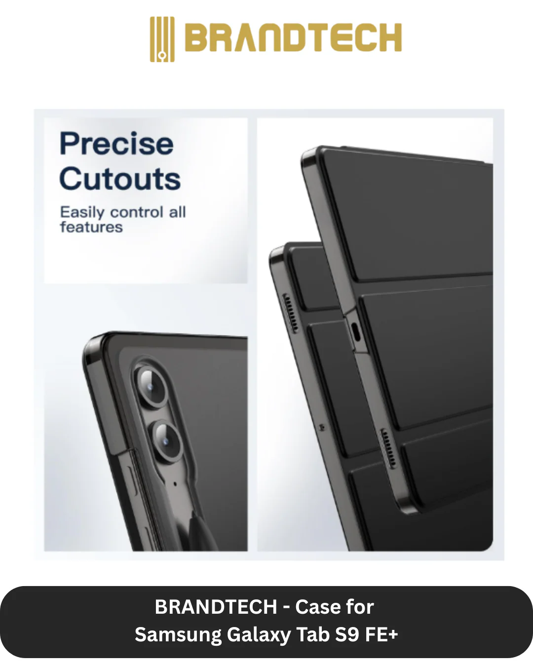 Brandtech Samsung Galaxy Tab S9 FE Plus Cover + Screen Protector - Image 2